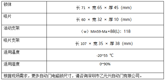 黄瓜视频APP色版电磁锁技术参数